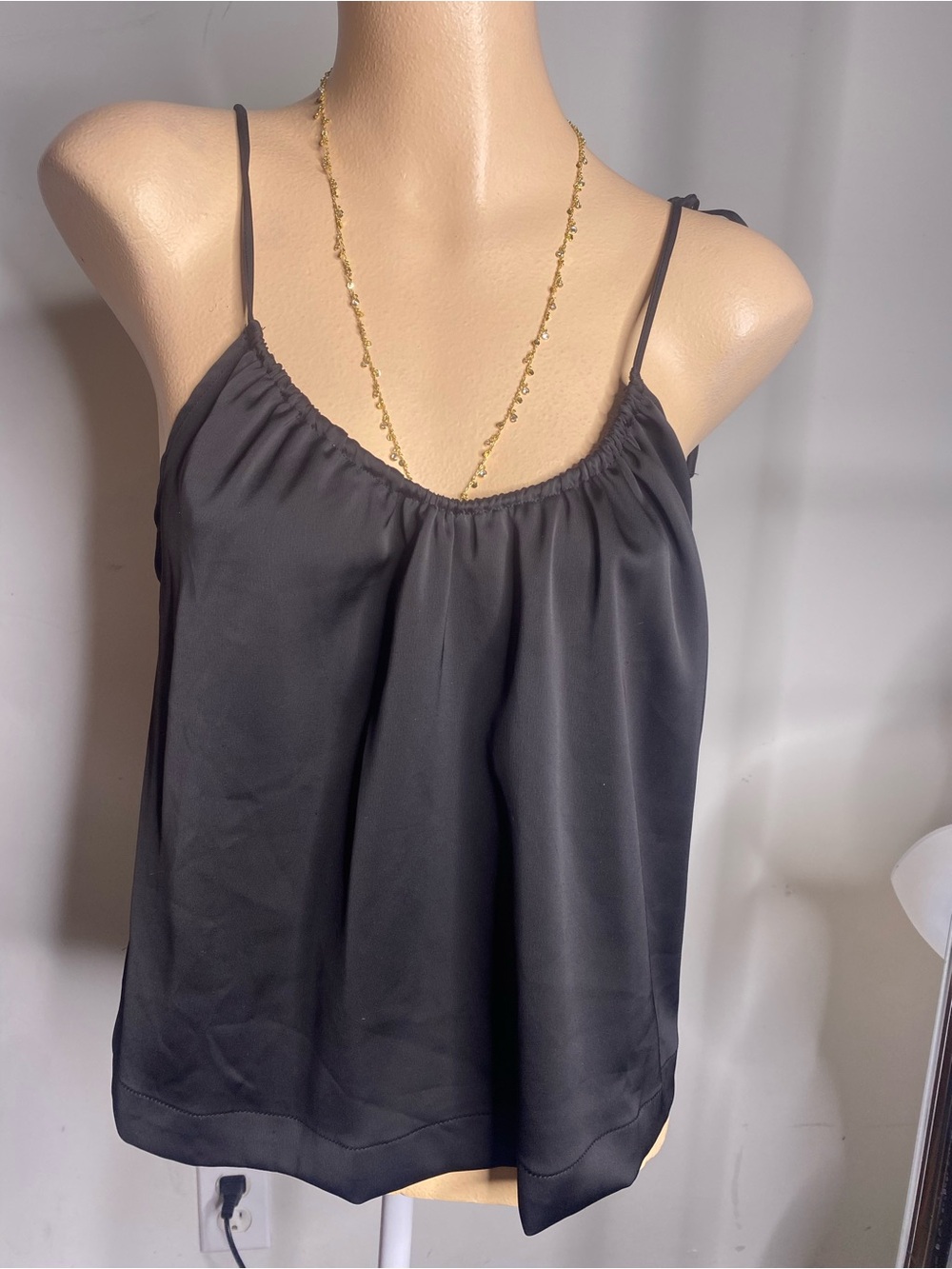 Urban Outfitters Black Satin Spaghetti Strap Cami